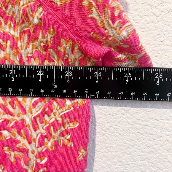 Quacker Factory Rhinestones Button Front Short Sleeve Cardigan Coral Orange XL - Picture 6 of 9